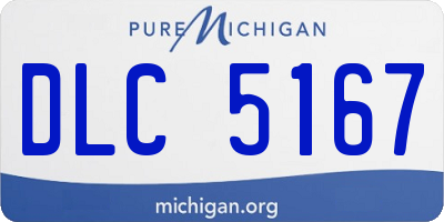 MI license plate DLC5167