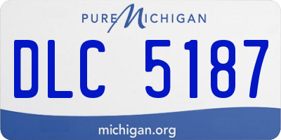MI license plate DLC5187