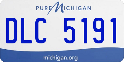 MI license plate DLC5191