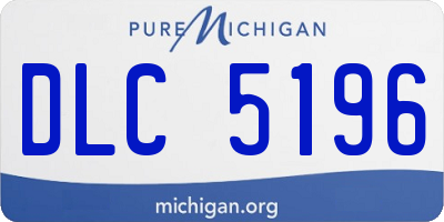 MI license plate DLC5196