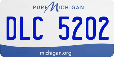 MI license plate DLC5202