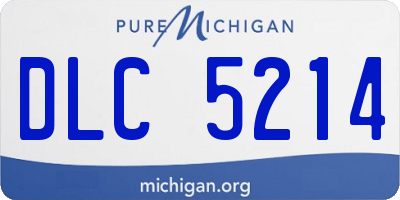 MI license plate DLC5214