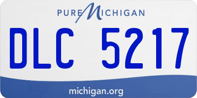 MI license plate DLC5217