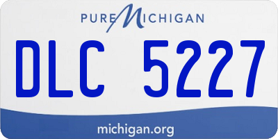 MI license plate DLC5227