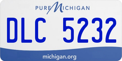 MI license plate DLC5232