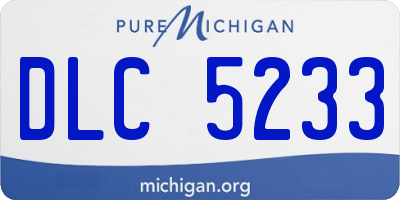 MI license plate DLC5233