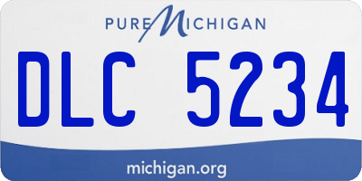 MI license plate DLC5234