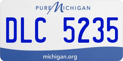 MI license plate DLC5235