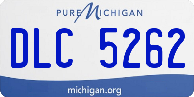 MI license plate DLC5262