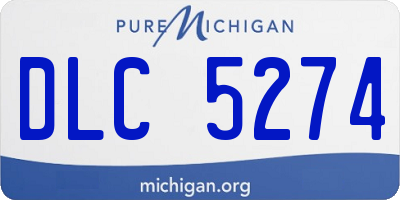 MI license plate DLC5274