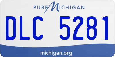 MI license plate DLC5281