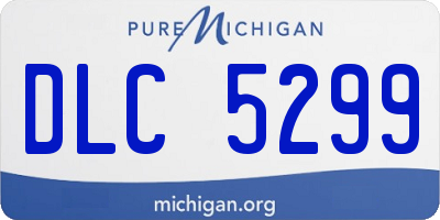 MI license plate DLC5299