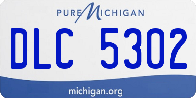 MI license plate DLC5302