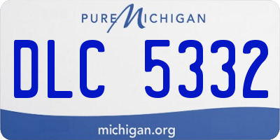 MI license plate DLC5332