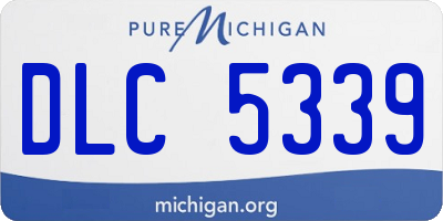 MI license plate DLC5339