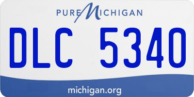 MI license plate DLC5340