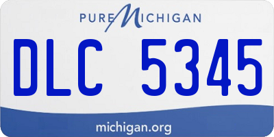 MI license plate DLC5345