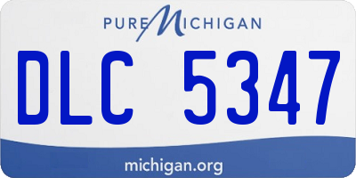 MI license plate DLC5347