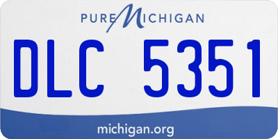 MI license plate DLC5351