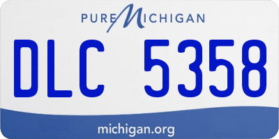 MI license plate DLC5358