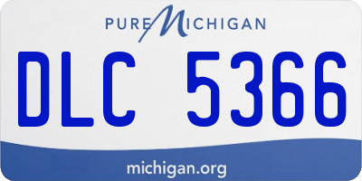 MI license plate DLC5366