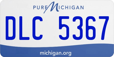MI license plate DLC5367