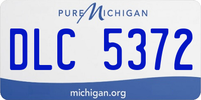 MI license plate DLC5372