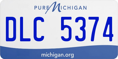 MI license plate DLC5374
