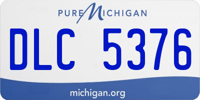 MI license plate DLC5376