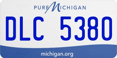 MI license plate DLC5380