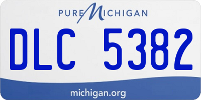 MI license plate DLC5382