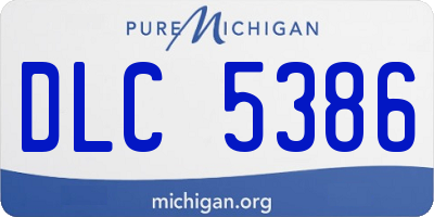 MI license plate DLC5386