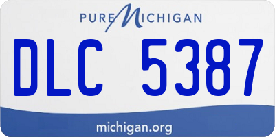 MI license plate DLC5387