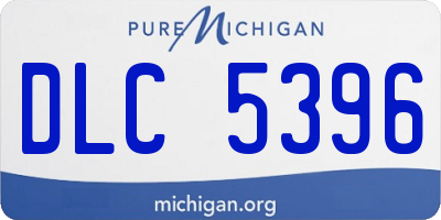 MI license plate DLC5396