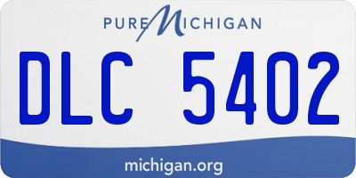 MI license plate DLC5402