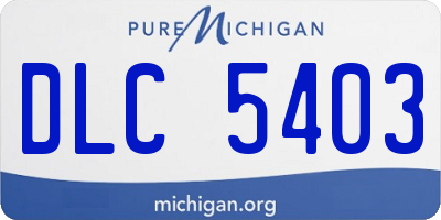 MI license plate DLC5403