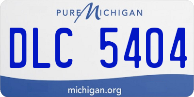 MI license plate DLC5404