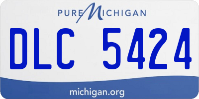 MI license plate DLC5424