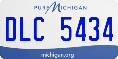 MI license plate DLC5434
