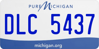 MI license plate DLC5437