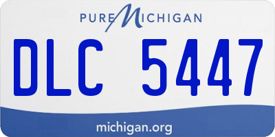 MI license plate DLC5447