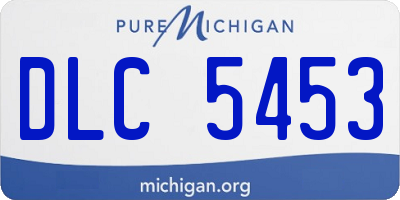 MI license plate DLC5453