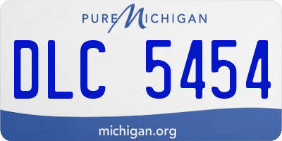 MI license plate DLC5454