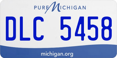 MI license plate DLC5458