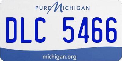 MI license plate DLC5466