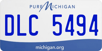 MI license plate DLC5494