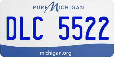 MI license plate DLC5522