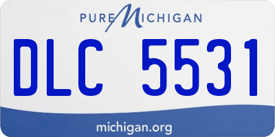 MI license plate DLC5531