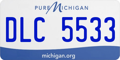 MI license plate DLC5533