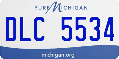 MI license plate DLC5534